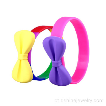 Pulseira de Silicone bowknot repelente com óleo Natural